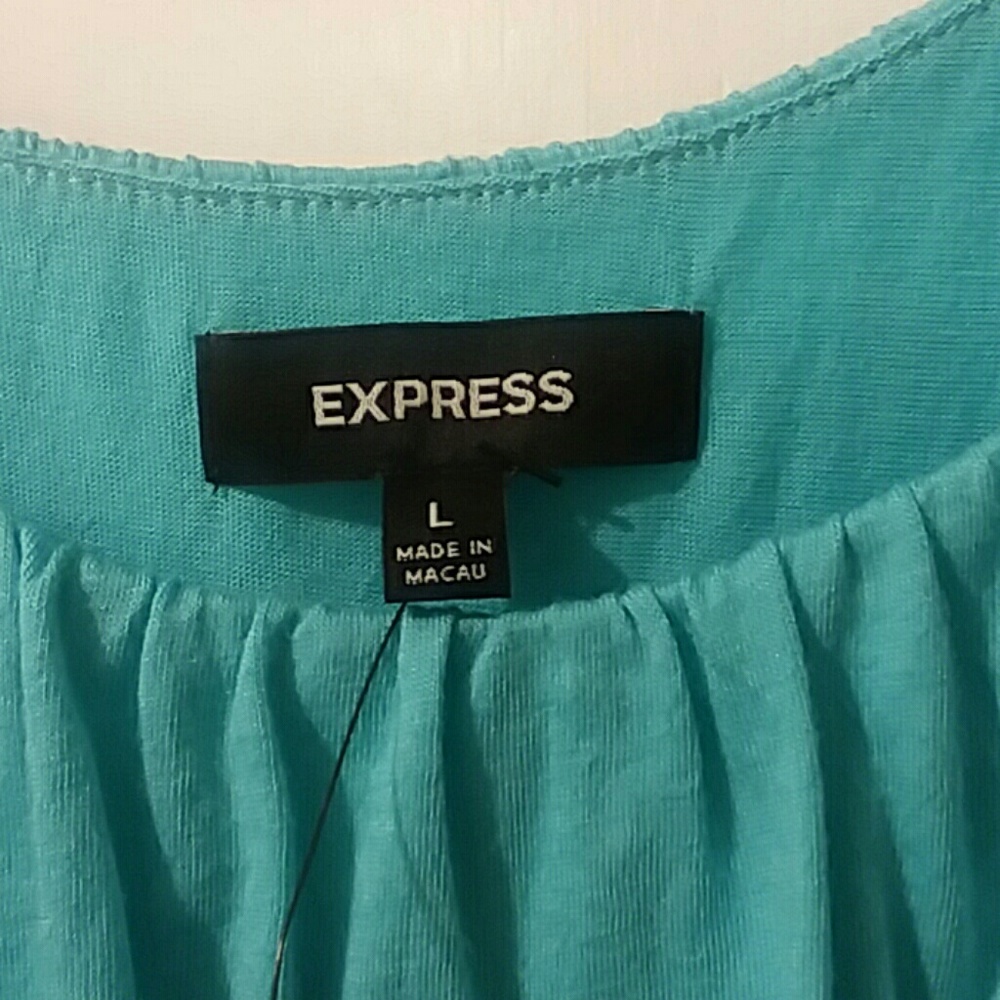 Express Large Turquoise Ruffle Tank 👠👡👗🛍👝👒 - Picture 3 of 4